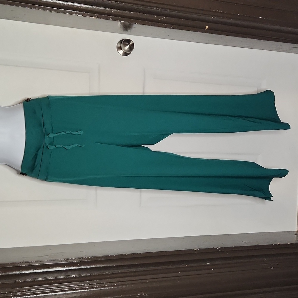 Women’s Teal Wide-Leg Track Pants with Drawstring